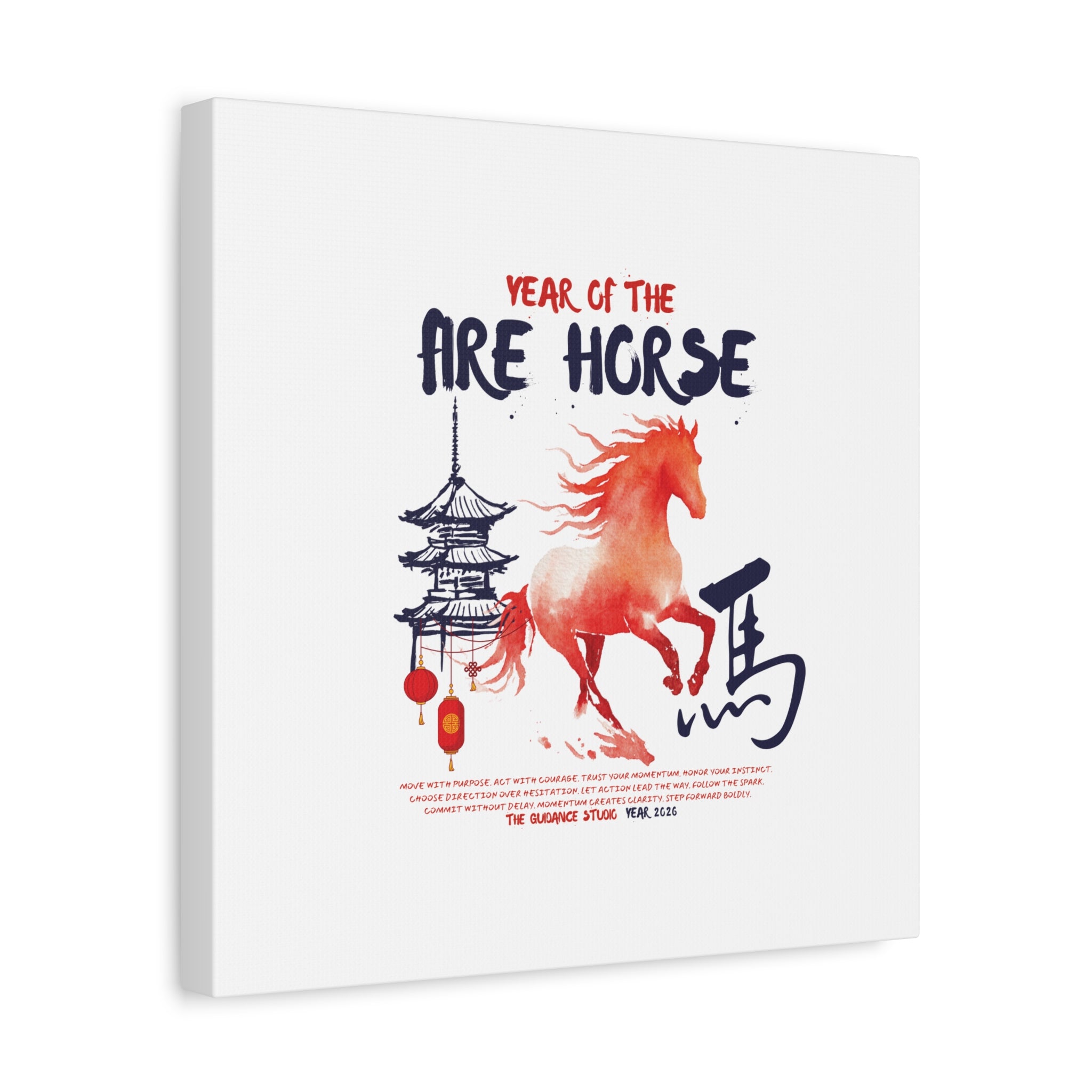 Year of the Horse Canvas Wall Art - Chinese New Year Asian Print