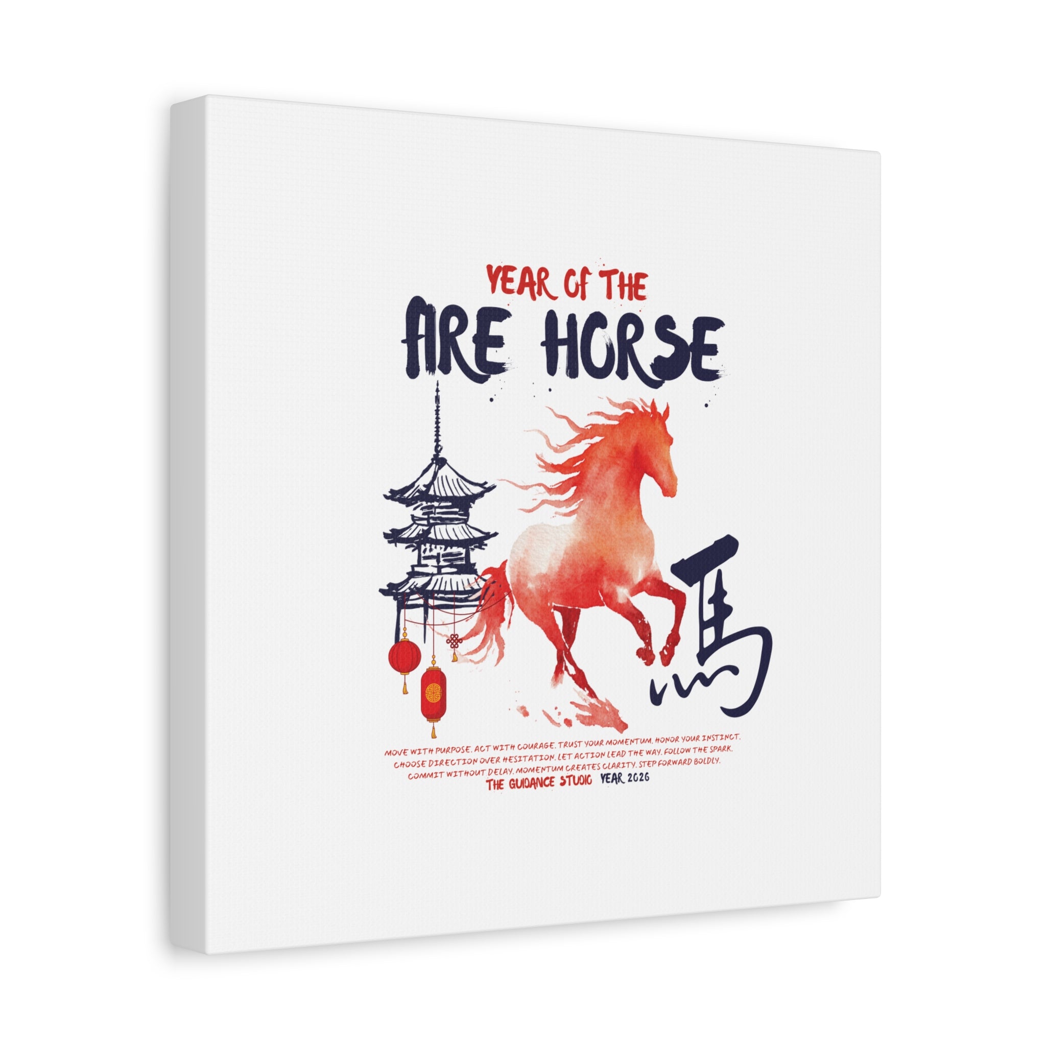 Year of the Horse Canvas Wall Art - Chinese New Year Asian Print