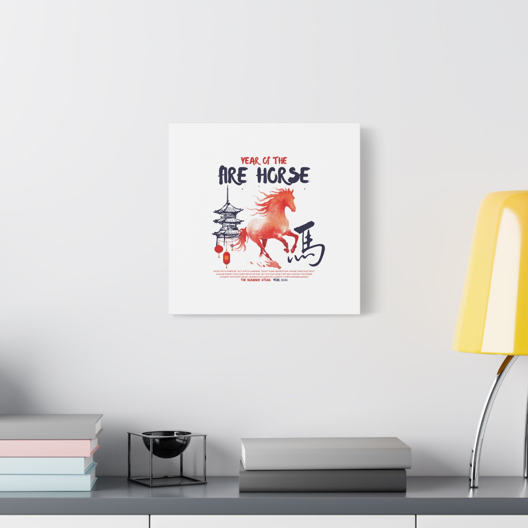Year of the Horse Canvas Wall Art - Chinese New Year Asian Print